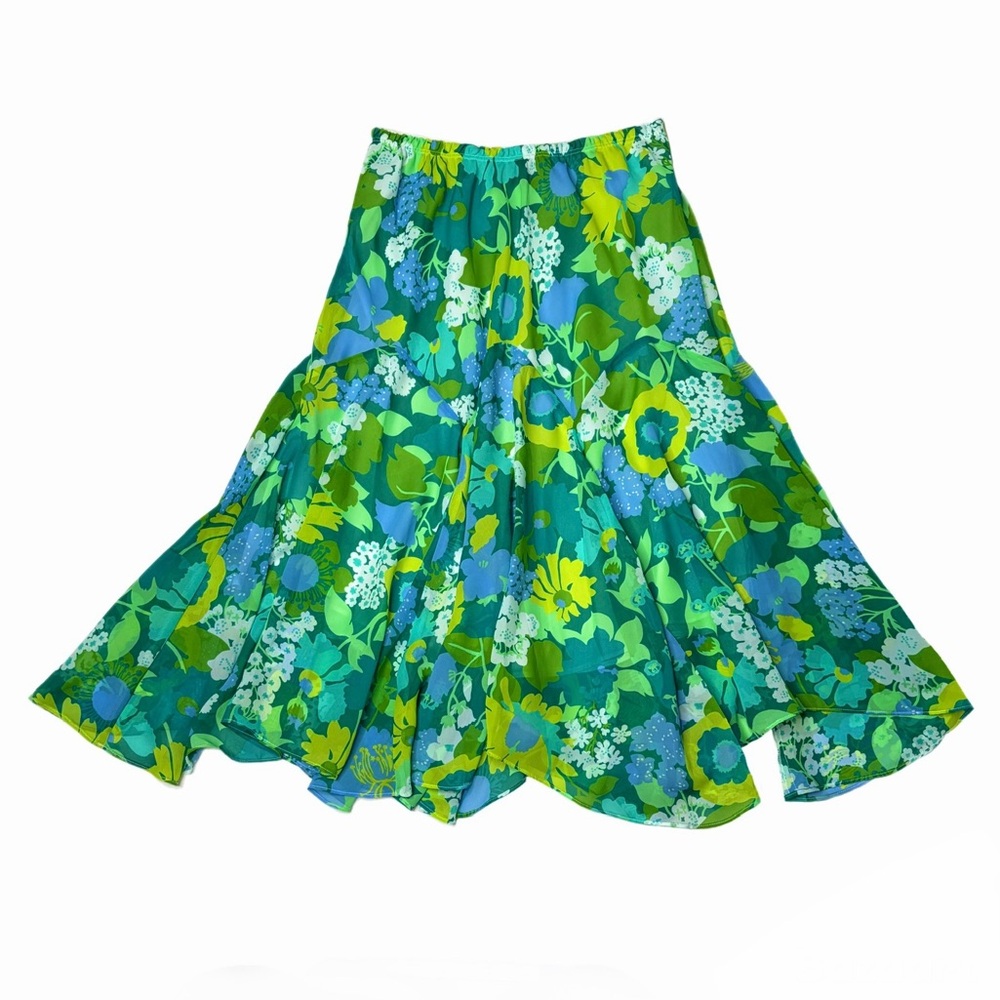 Vintage 90s Y2K A-line Floral Skirt Retro Boho Hippie Fairycore Cottagecore
